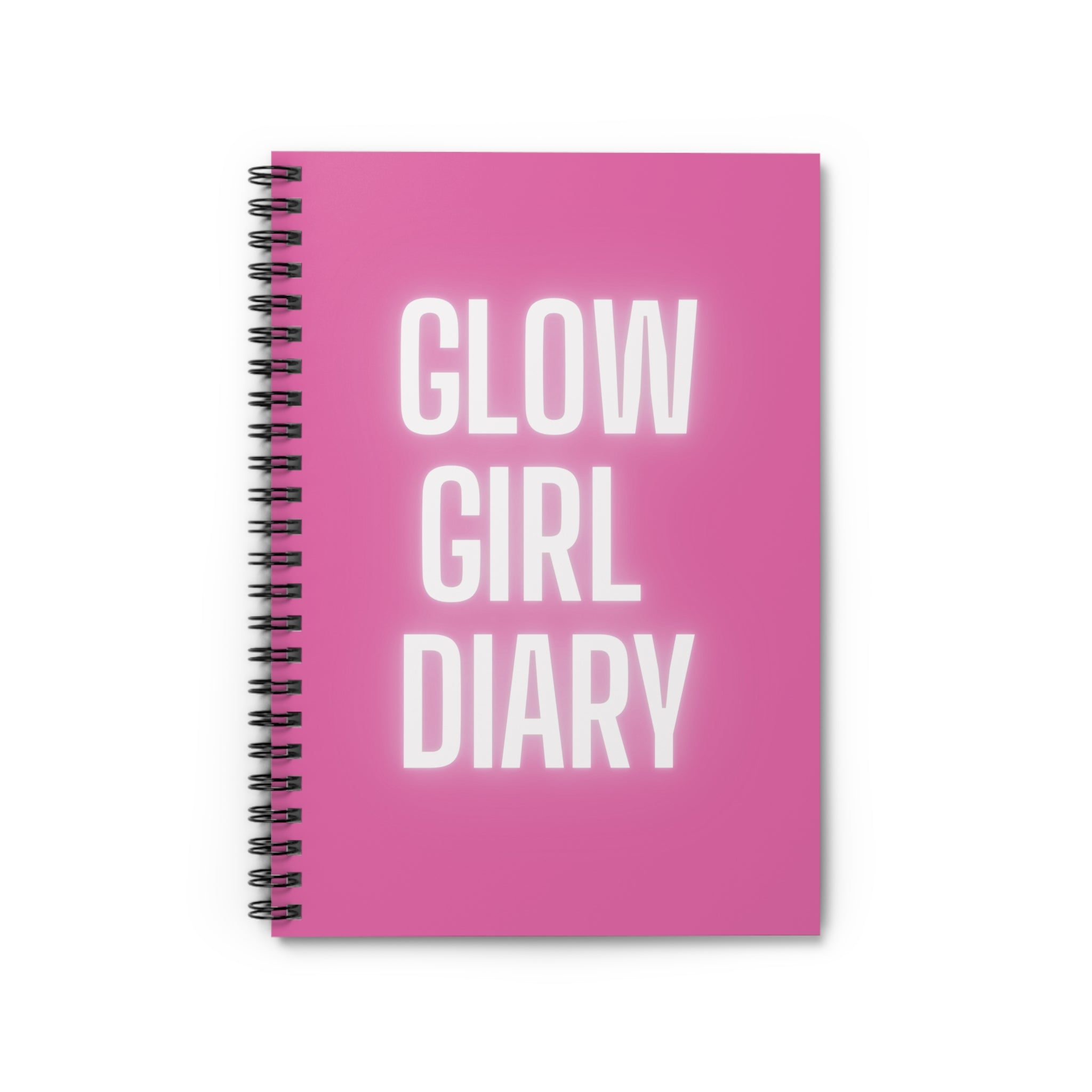 Glow Girl Diary Spiral Notebook — Pink Ruled Journal for Teens & Self-Care Notes
