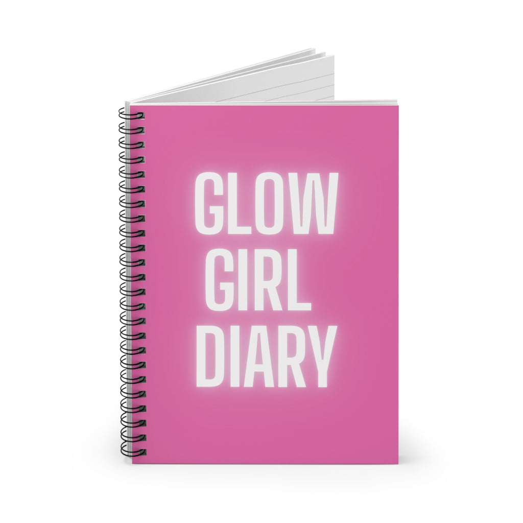 Glow Girl Diary Spiral Notebook — Pink Ruled Journal for Teens & Self-Care Notes