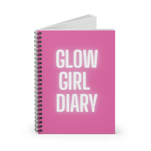 Glow Girl Diary Spiral Notebook — Pink Ruled Journal for Teens & Self-Care Notes