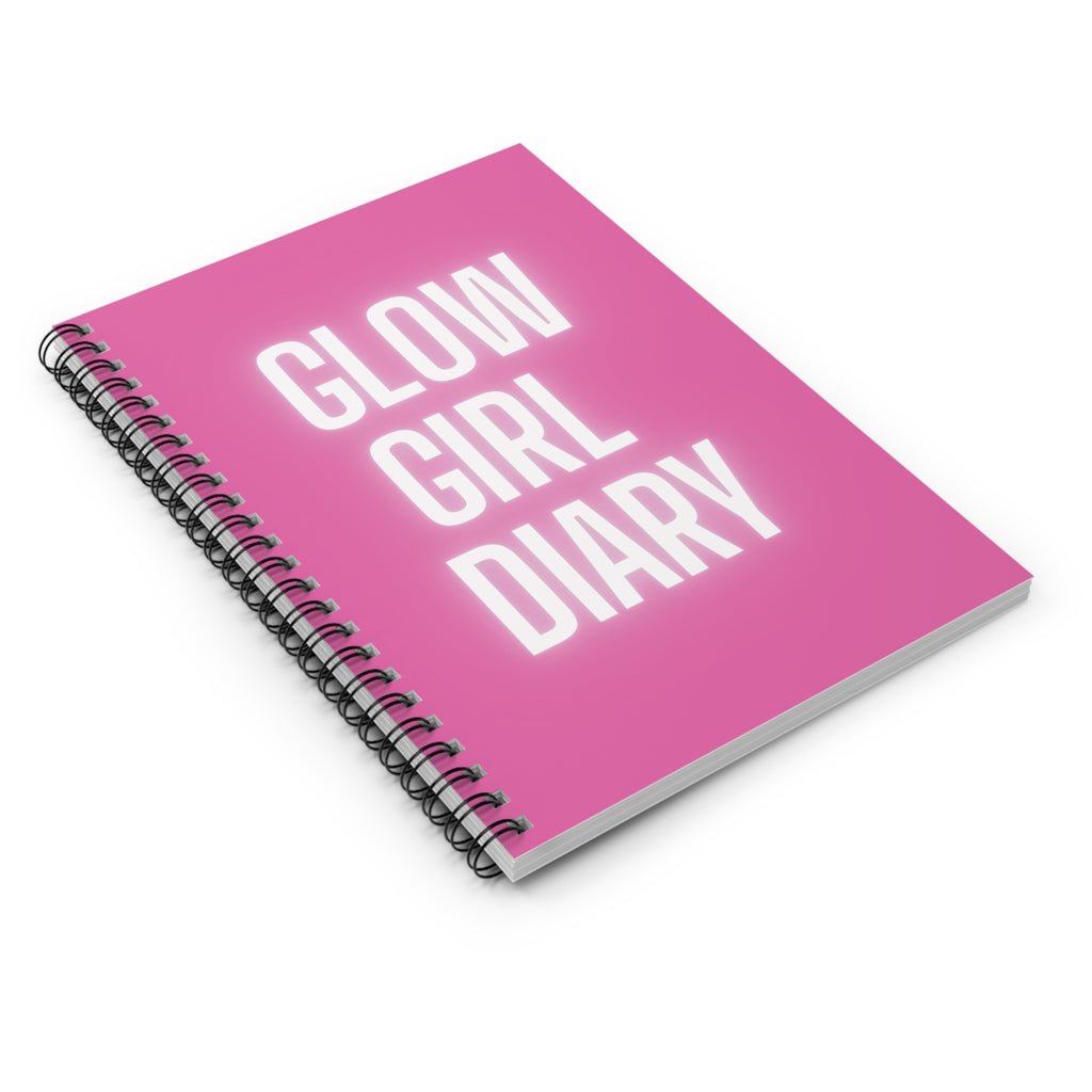 Glow Girl Diary Spiral Notebook — Pink Ruled Journal for Teens & Self-Care Notes